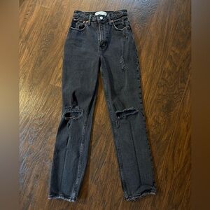 Abercrombie 90s straight ultra high rise black jeans